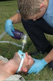 Paramedic helping a person