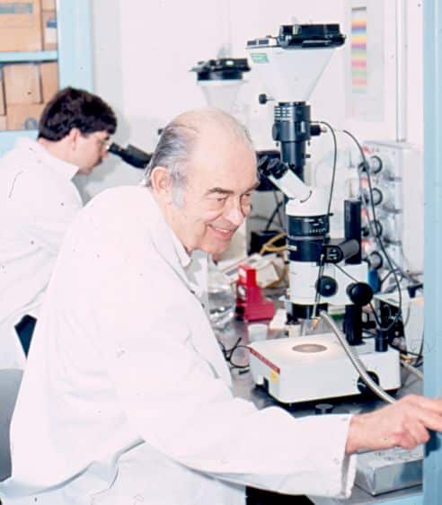 John Fronabarger and Bill Sanborn in the lab